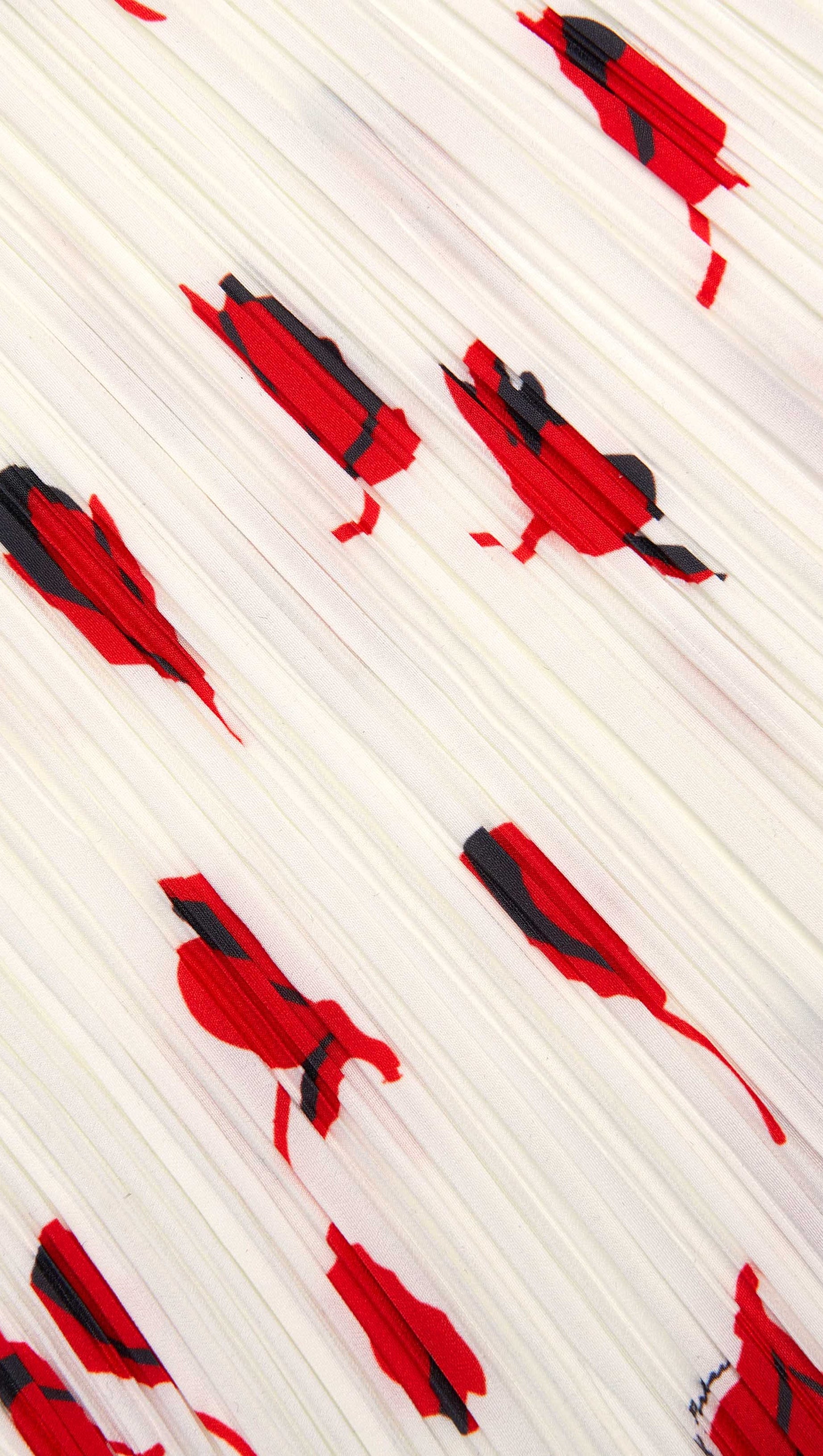 Weißer Plissee-Midirock mit Blumenmuster