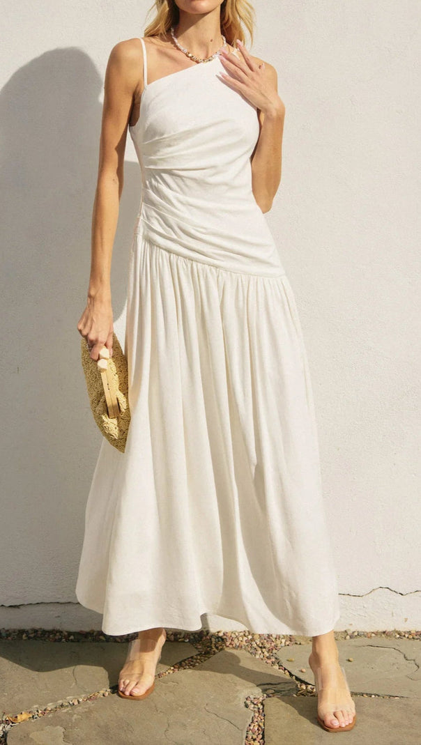 AIIZIE WHITE HOT ONE SHOULDER MAXI DRESS - product image