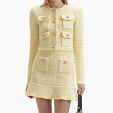 YELLOW TEXTURED KNIT JACKET