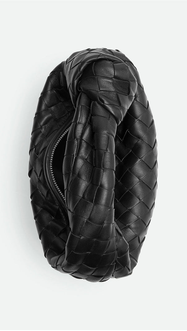 AIIZIE ZARIAH WEAVE KNOT CLUTCH BAG - BLACK - product image