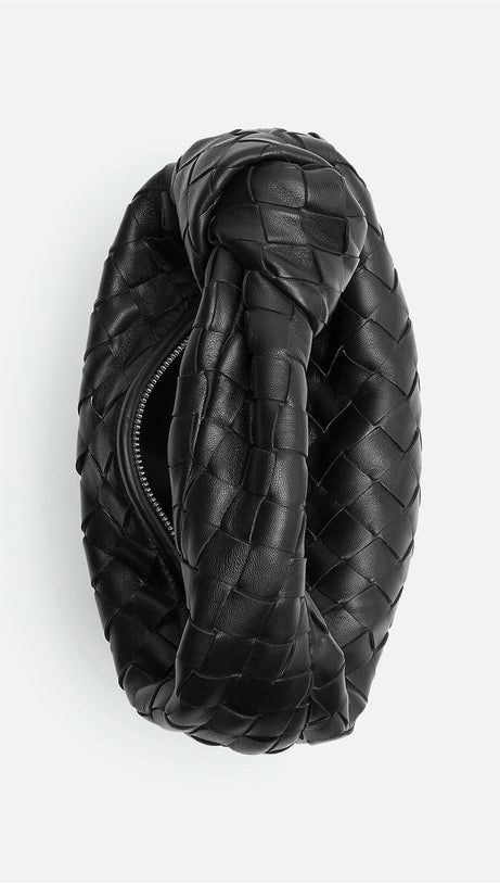 Zariah Weave Knot Clutch - Schwarz