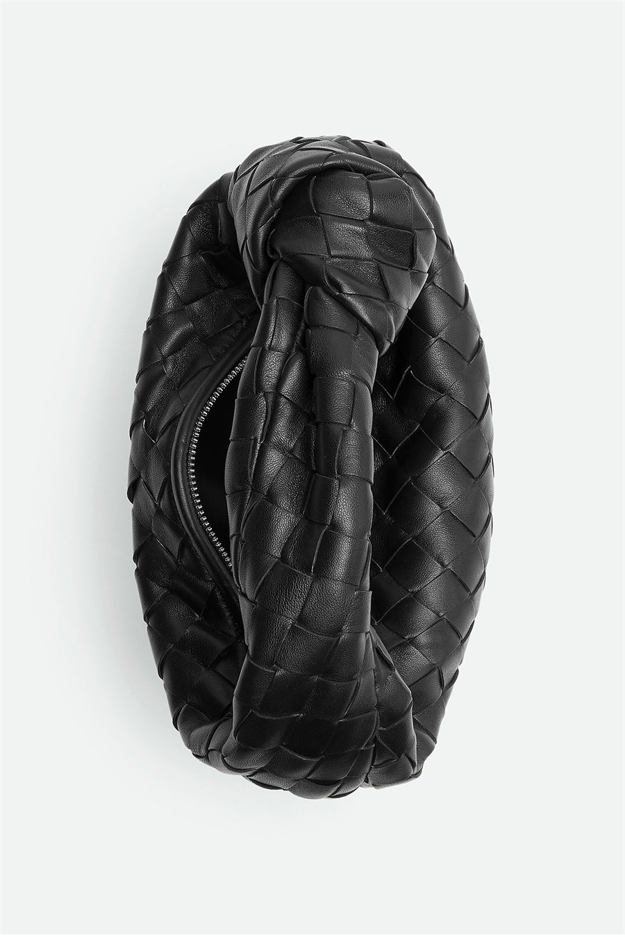 AIIZIE ZARIAH WEAVE KNOT CLUTCH BAG - BLACK - product image