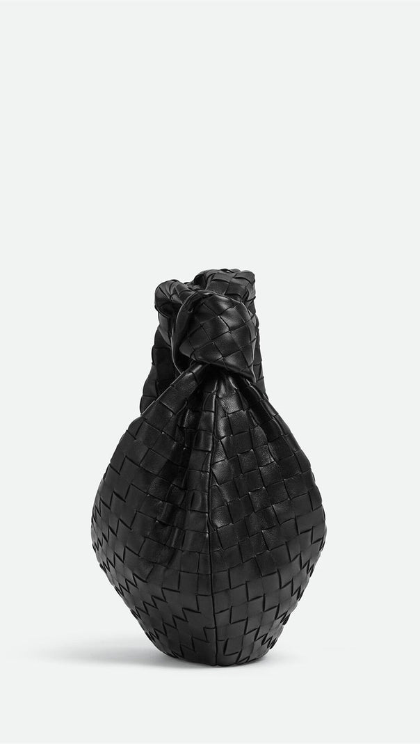 AIIZIE ZARIAH WEAVE KNOT CLUTCH BAG - BLACK - product image