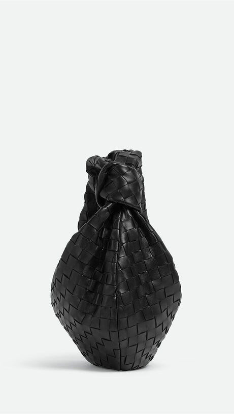 Zariah Weave Knot Clutch - Schwarz
