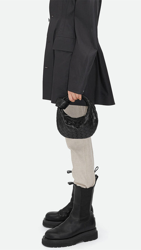 Zariah Weave Knot Clutch - Schwarz