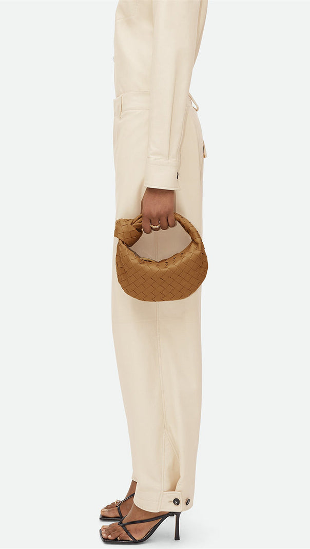 AIIZIE ZARIAH WEAVE KNOT CLUTCH BAG - BROWN - product image