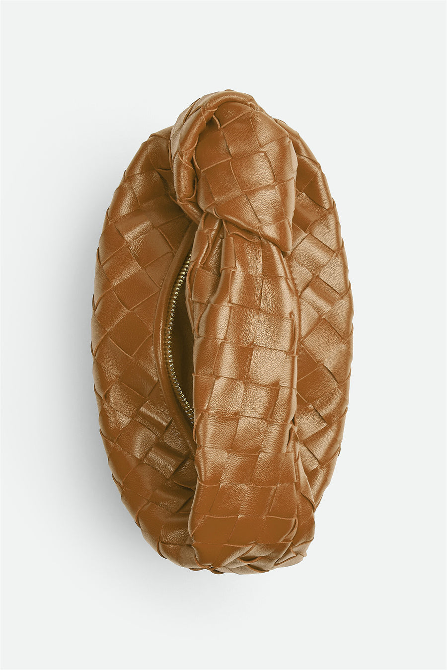 AIIZIE ZARIAH WEAVE KNOT CLUTCH BAG - BROWN - product image