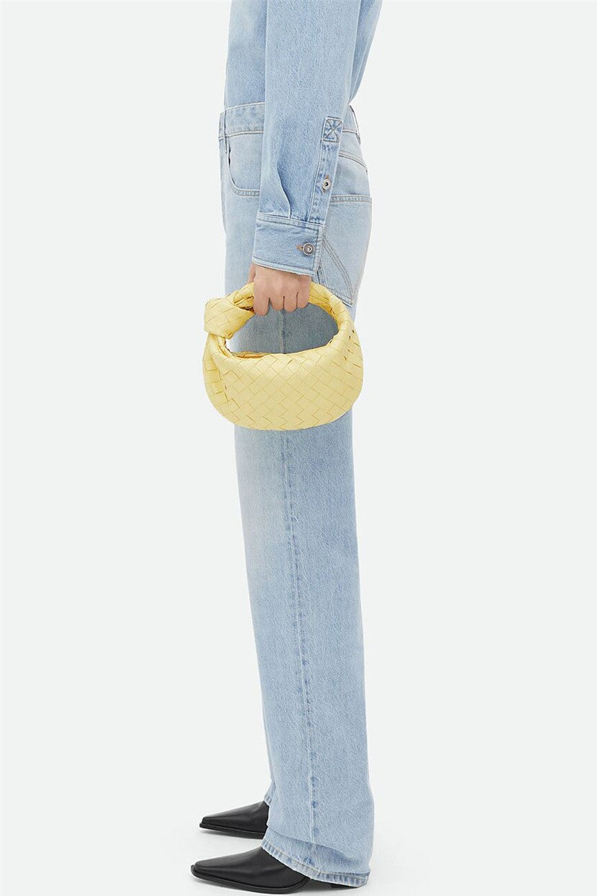 AIIZIE ZARIAH WEAVE KNOT CLUTCH BAG - YELLOW - product image