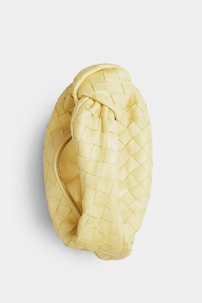 AIIZIE ZARIAH WEAVE KNOT CLUTCH BAG - YELLOW - product image