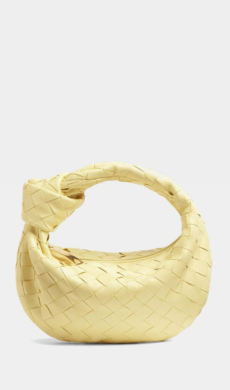 Zariah Weave Knot Clutch Bag - Yellow