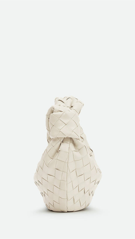 Zariah Weave Knot Clutch - Weiß