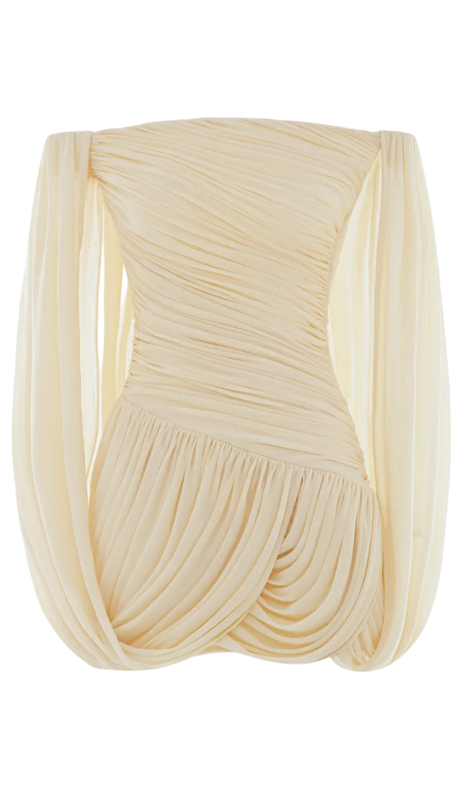 Zhuria Off Shoulder Draped Mini Dress - Yellow