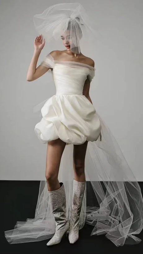 KEIRA STRAPLESS MINI DRESS IN WHITE