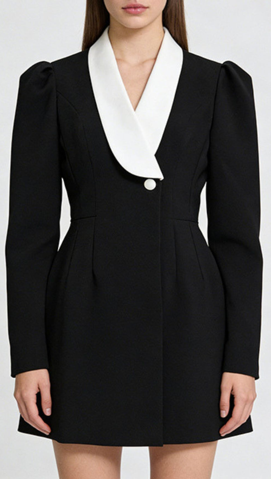 Jamala Chic Power Blazer Dress with Contrast Lapels