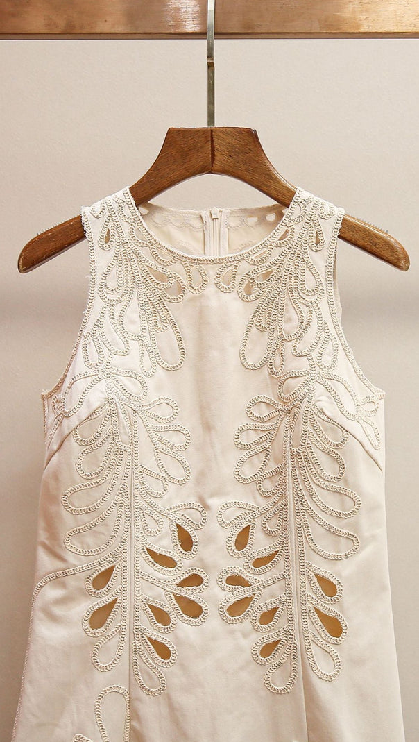AIIZIE RANETTY CHIC EMBROIDERED & EYELET SLEEVELESS MINI DRESS - product image