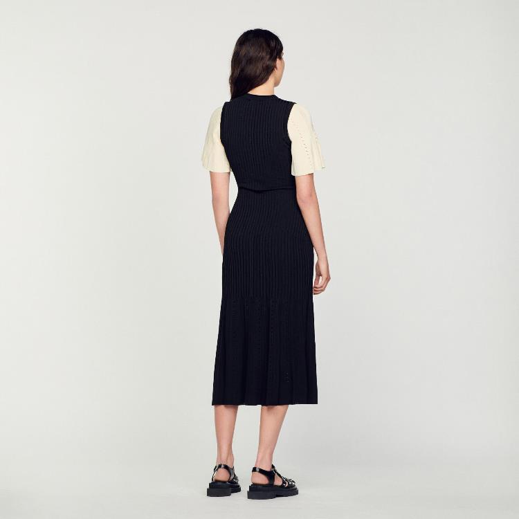 BEULAH KNIT MIDI DRESS IN BLACK