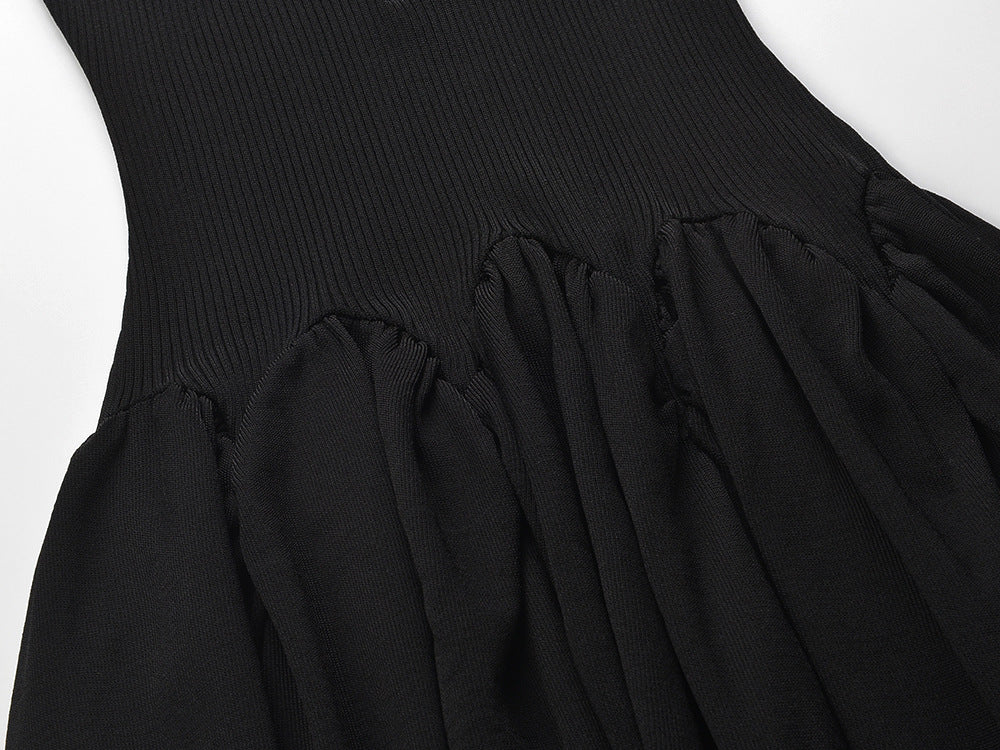 HAVEN EFFORTLESS CHIC BLACK SLEEVELESS KNIT MAXI DRESS FOR WOMEN