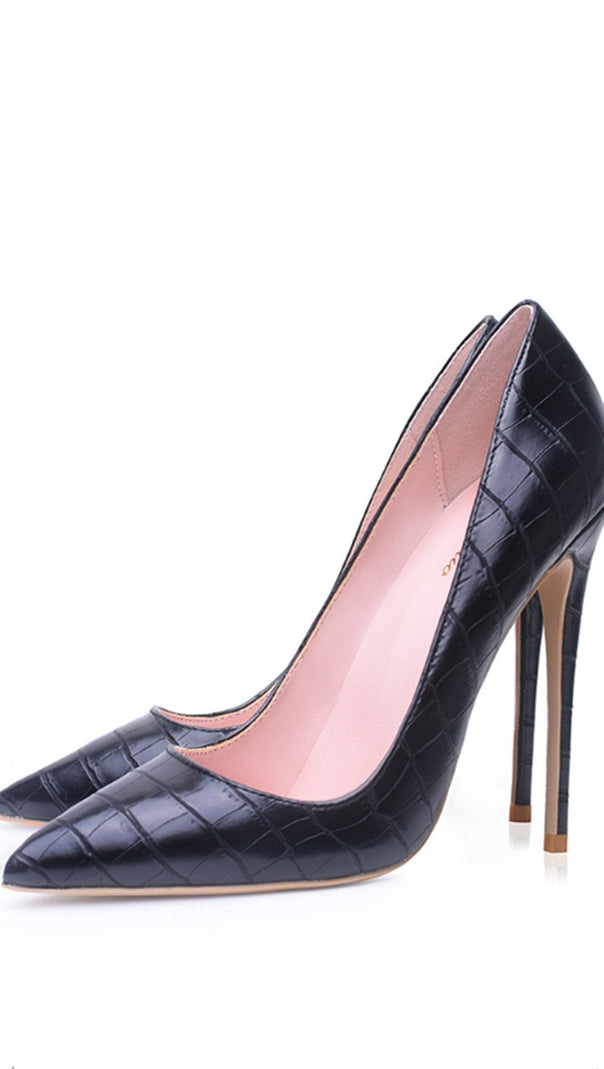 AIIZIE PATTERN STILETTO HIGH HEEL SHOES - product image