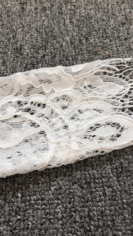 SHARON WHITE CUTOUT LACE BOLERO SKIRT SUIT