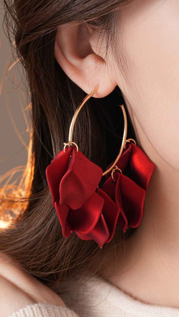 AIIZIE DINA RED PETAL EARRINGS - product image