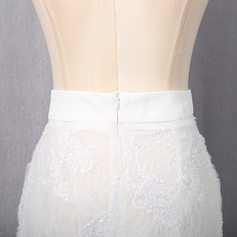 HAWISE GLAMOROUS SEQUIN & LACE PEPLUM TWO-PIECE SET