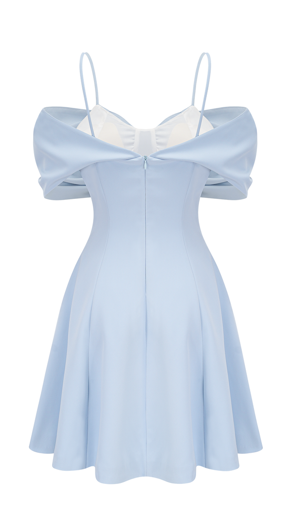 AIIZIE BUTTERFLY SLEEVE MINI DRESS IN BLUE - product image