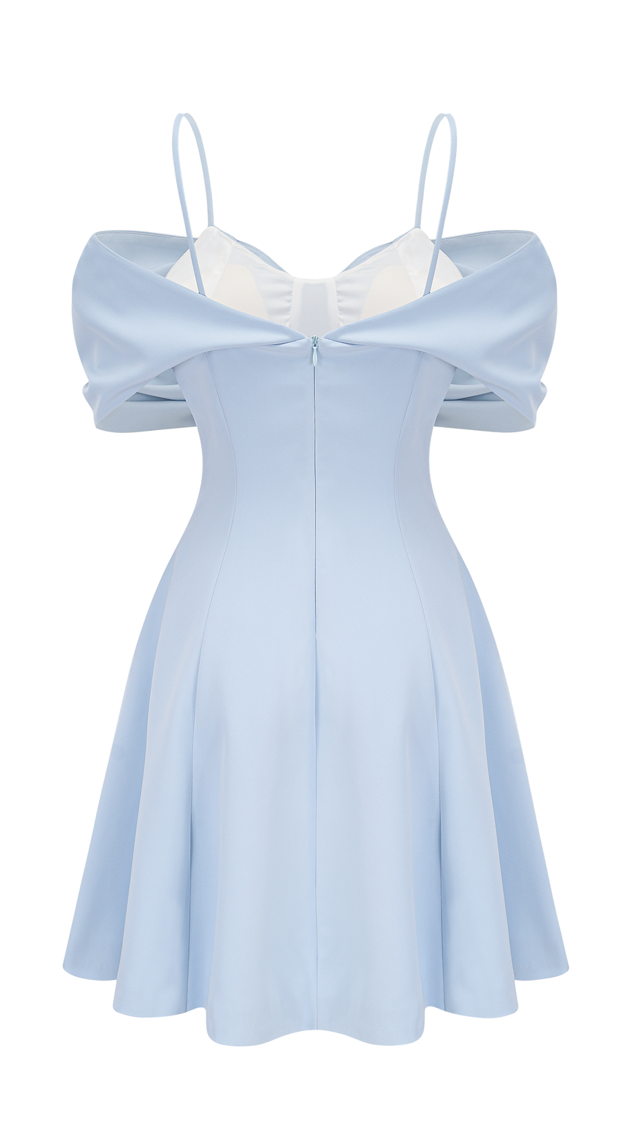MINI ABITO CON MANICHE A FARFALLA BLU