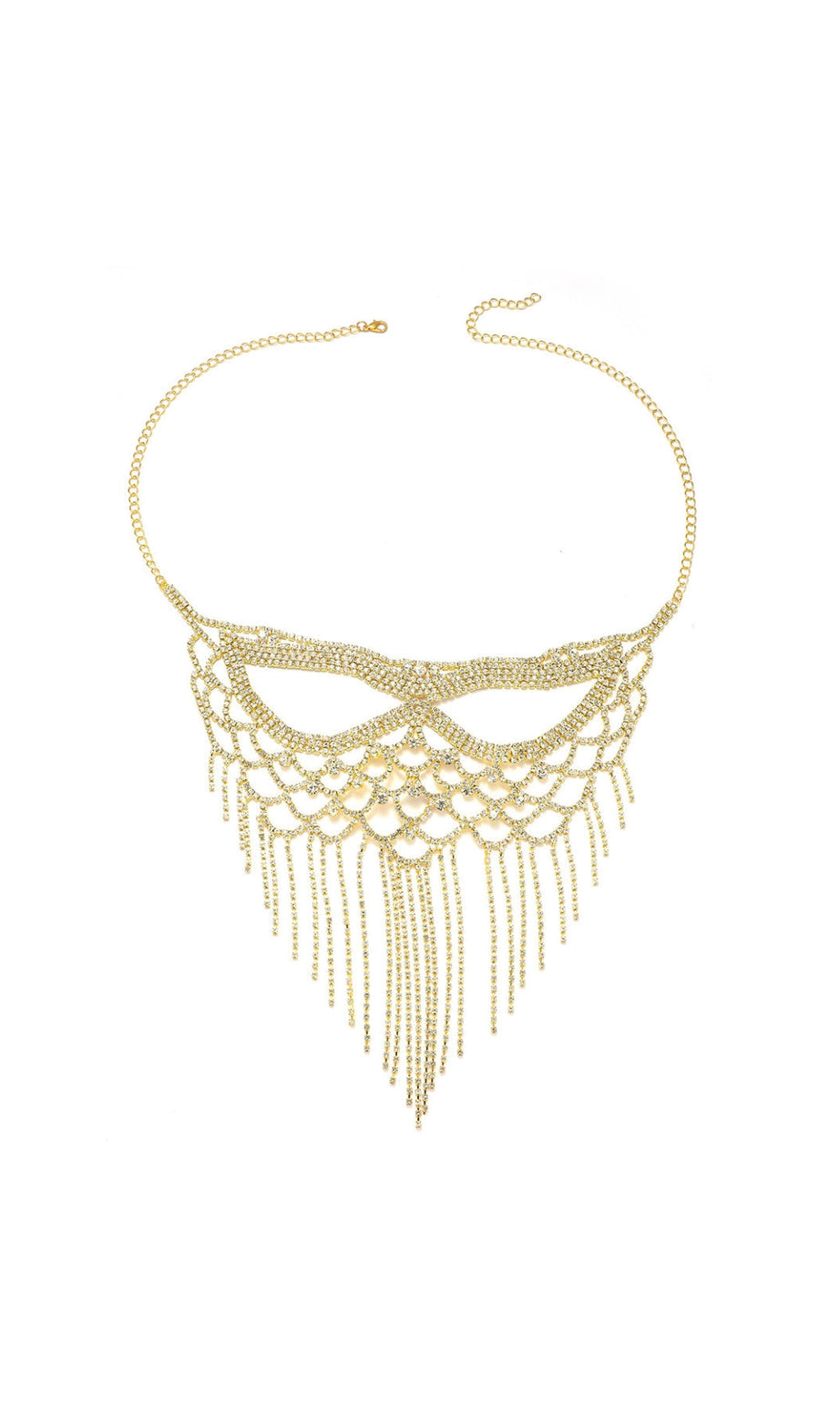 Maschera con nappa in strass dorati Dickson