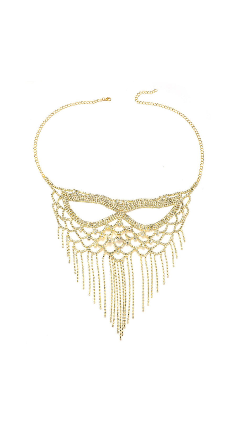 Maschera con nappa in strass dorati Dickson