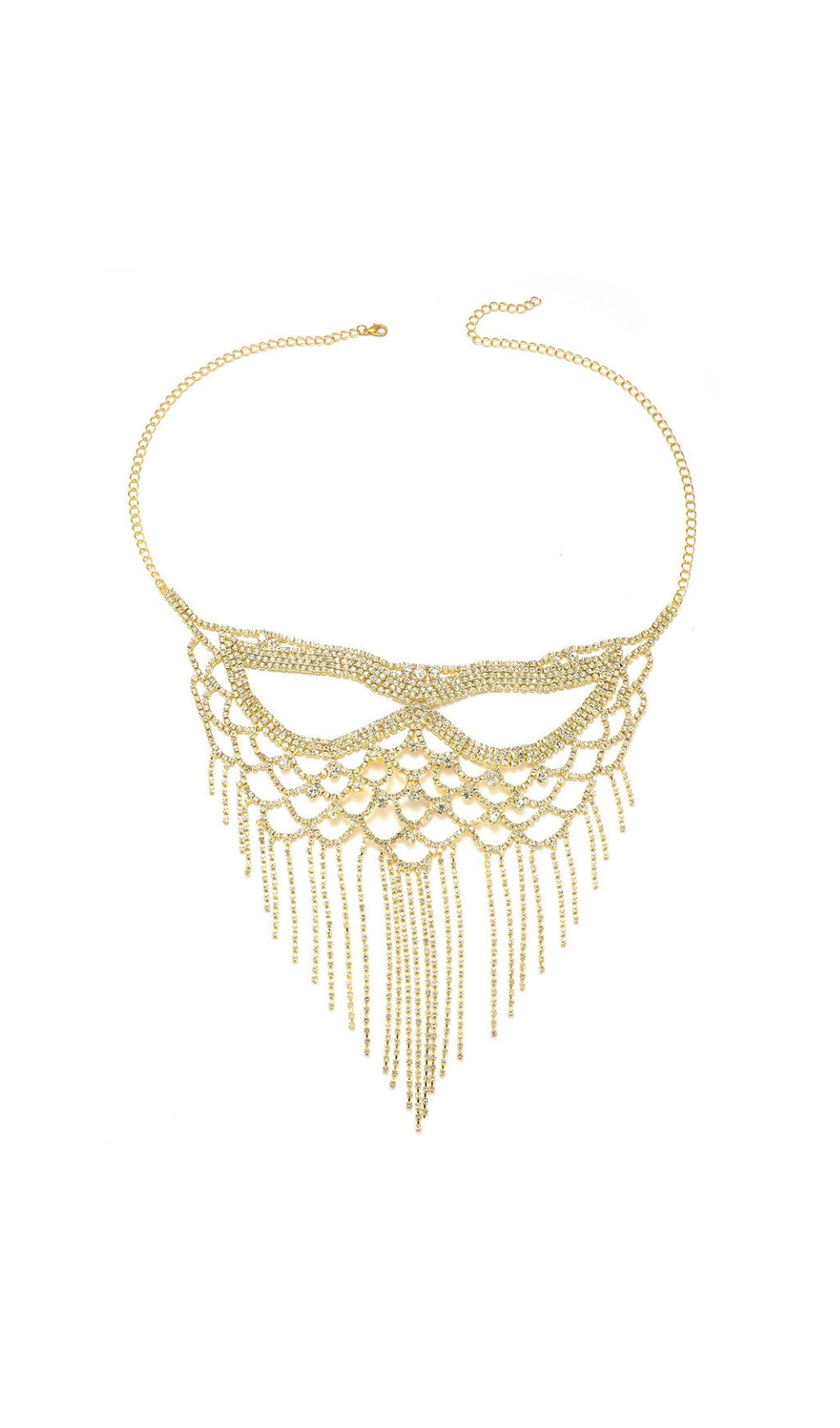 Dickson Gold Rhinestone Tassel Mask