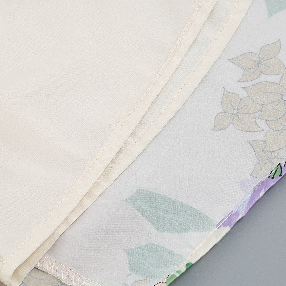 ABITO CORTO ASIMMETRICO CON STAMPA FLOREALE E SPALLE SCOPERTE