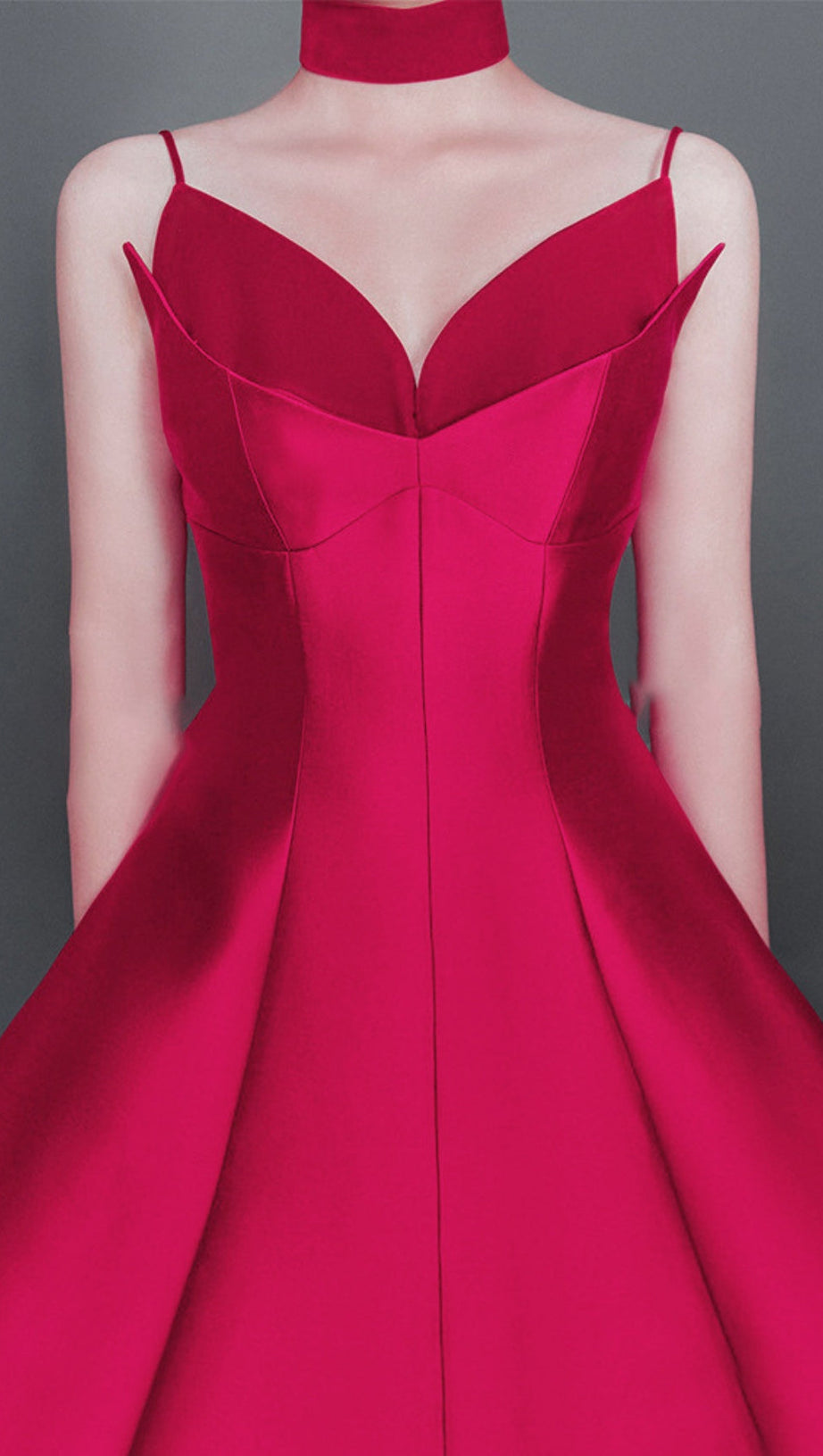 ABITO MIDI PATCHWORK IN ROSSO ROSA