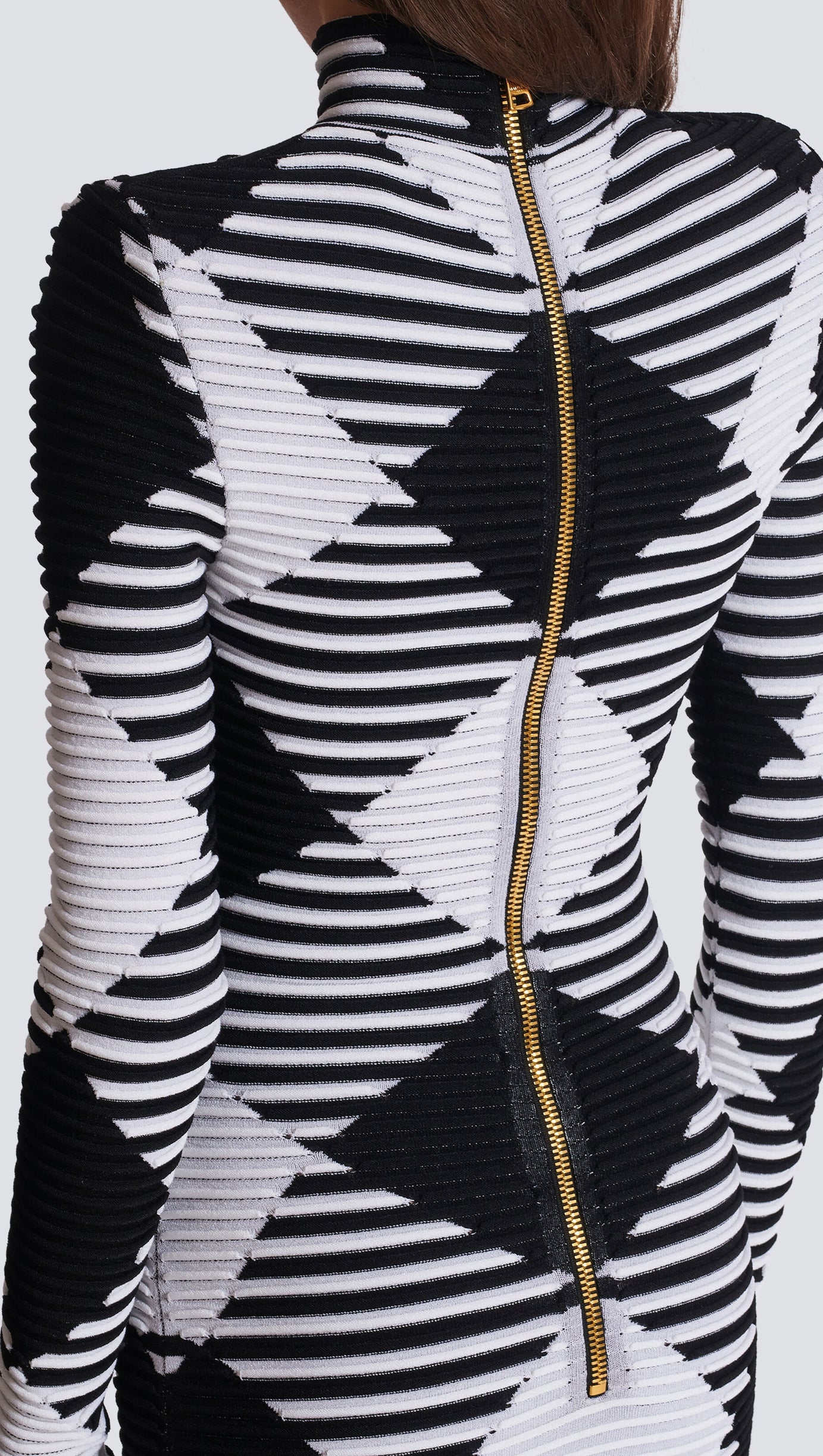 MINI ABITO IN MAGLIA A QUADRETTI ARROTOLATI