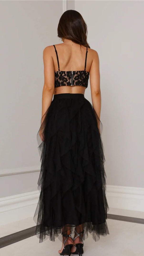 AIIZIE LACE TULLE SET IN BLACK - product image