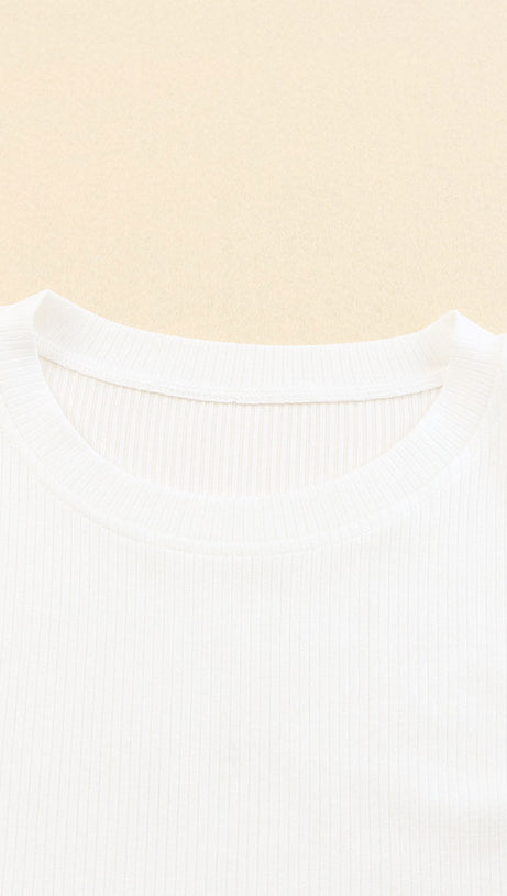 BLACK DOTTY MESH RUFFLE SLEEVE RIBBED KNIT TOP