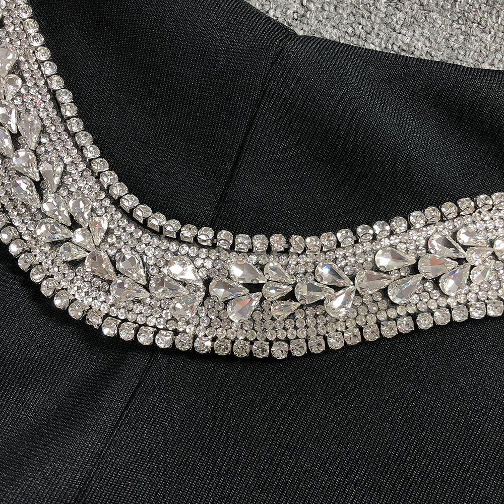AIIZIE AMBER-EMBELLISHED BANDAGE GOWN IN BLACK - product image