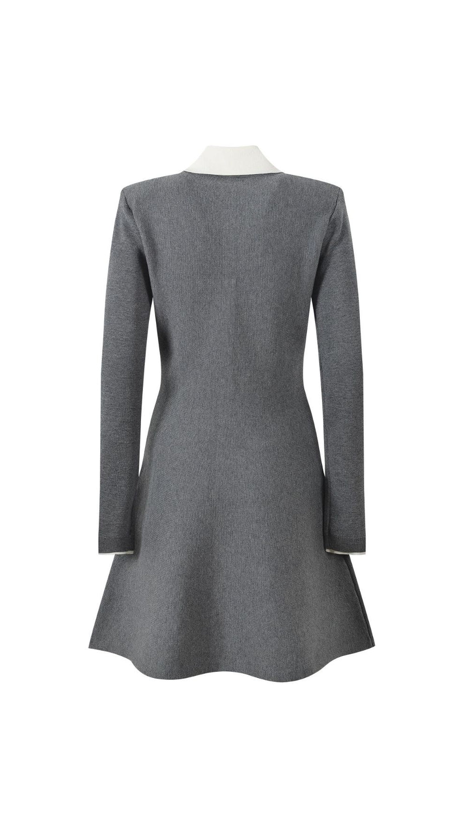 HÉLIO CHIC GREY KNIT SWEATER MINI DRESS WITH PETER PAN COLLAR