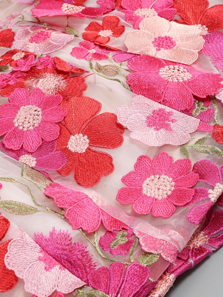 AIIZIE JASMINE MULTI PINK FLORAL EMBELLISHMENT MINI DRESS - product image