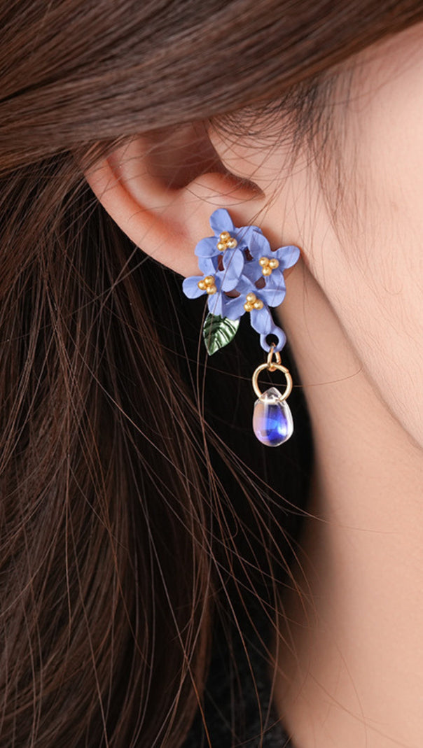 AIIZIE DULCINEA BLUE FLOWER EARRINGS - product image