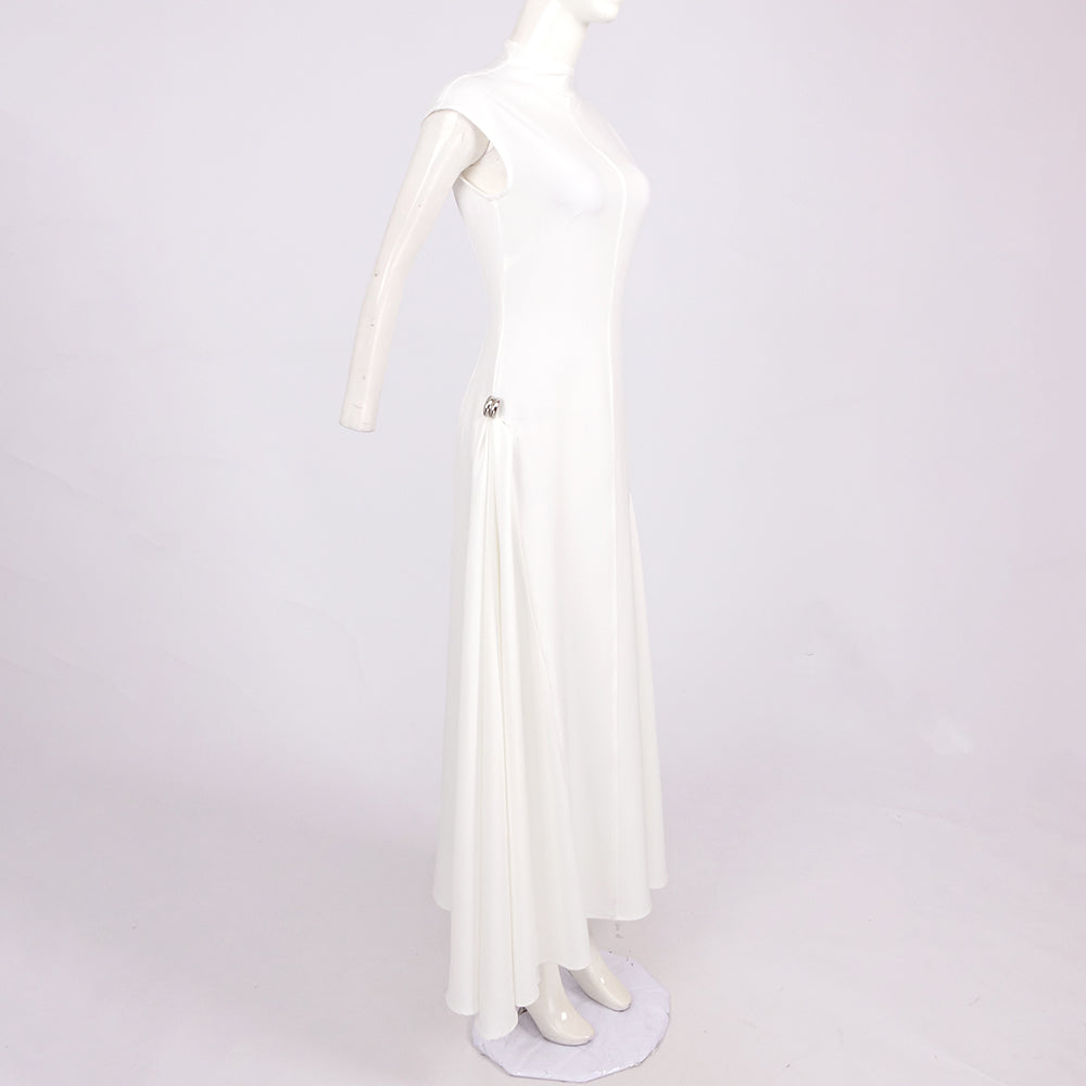 AIIZIE SKATER MAXI DRESS WHITE - product image