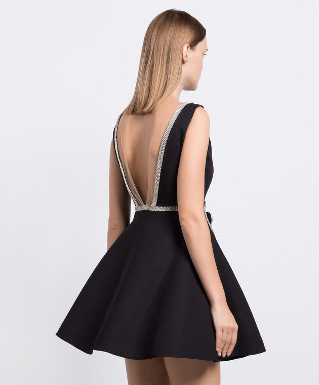 GUSTAVE SCHWARZES MINIKLEID MIT APPLIKATIONEN