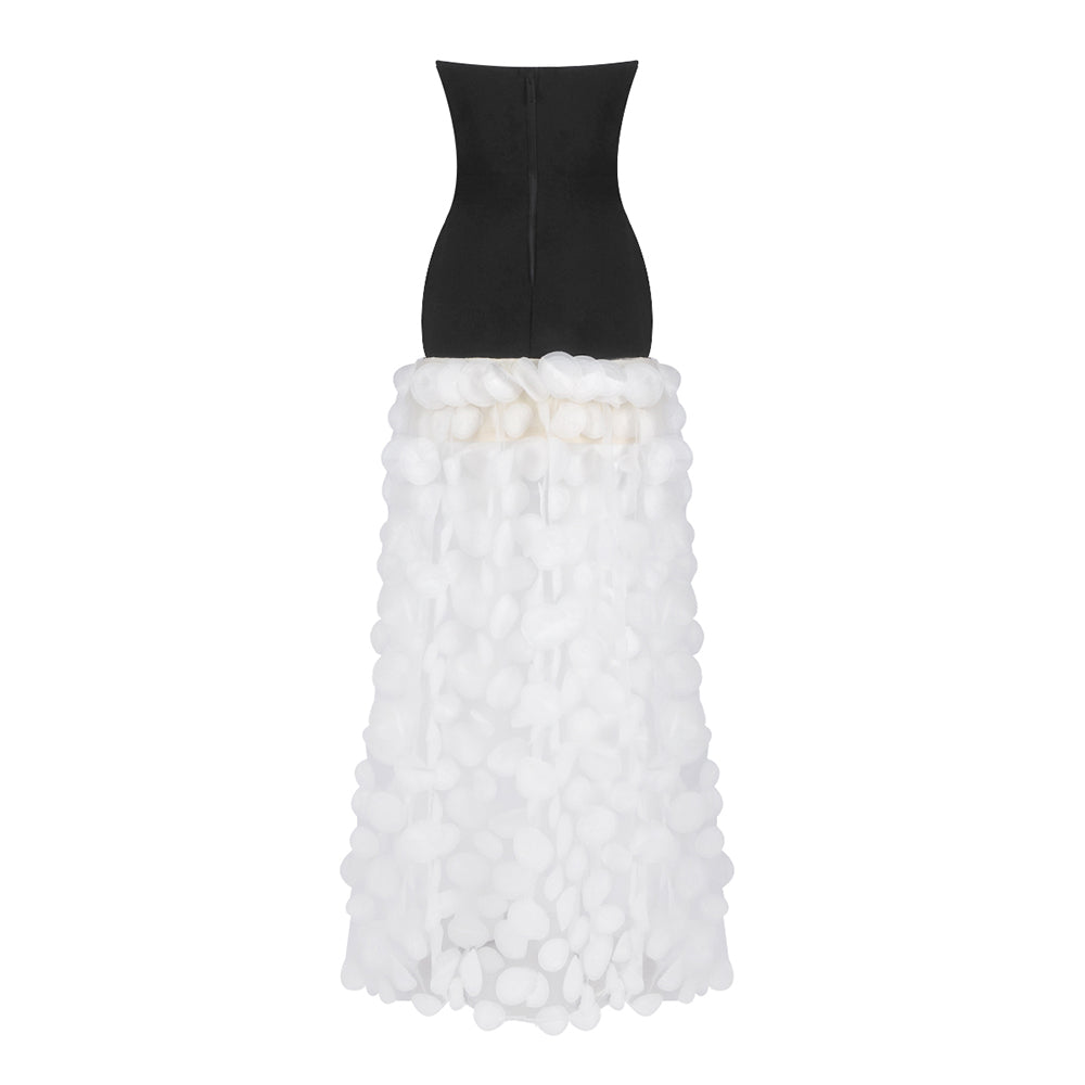 Trägerloses A-Linien-Maxikleid Weiß 