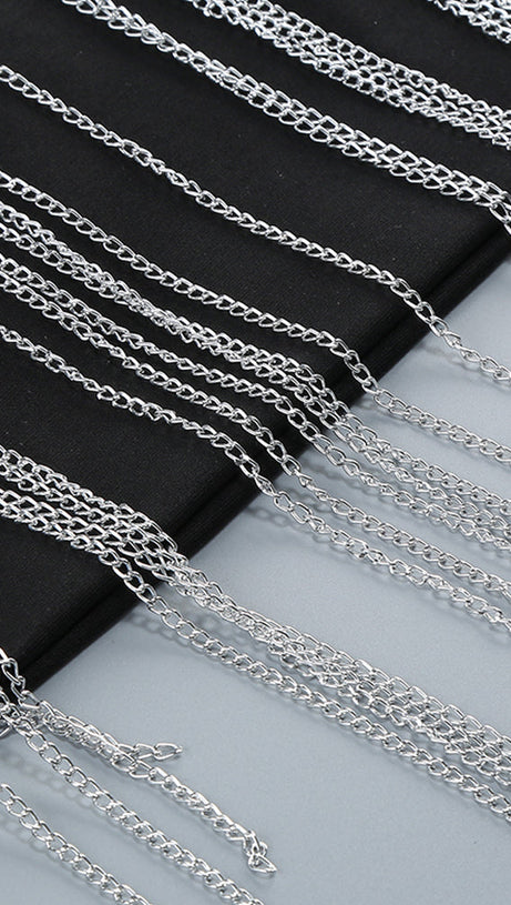 EVELYN CRYSTAL CHAIN DETAIL STRAPLESS BLACK JUMPSUIT