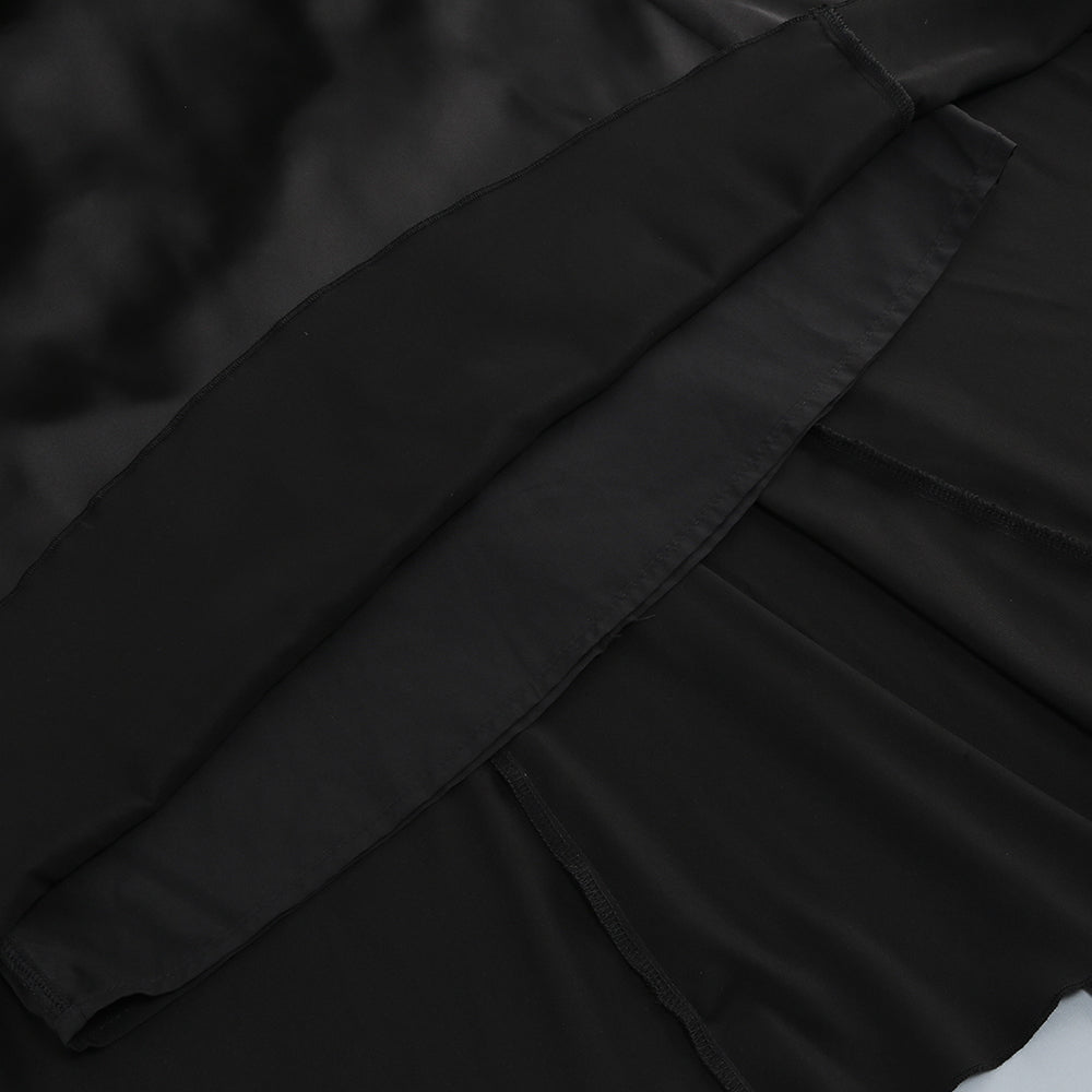 3D-Weißblumen-One-Shoulder-Maxikleid in Schwarz