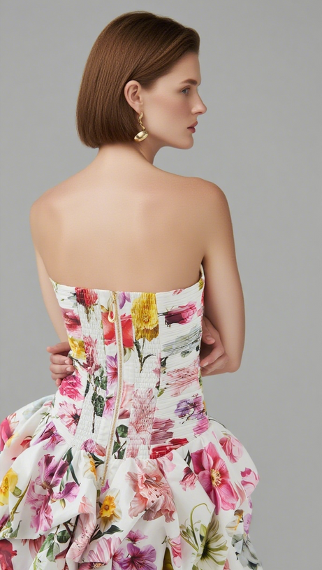 VIOLETTE BUBBLE HEM MINI DRESS