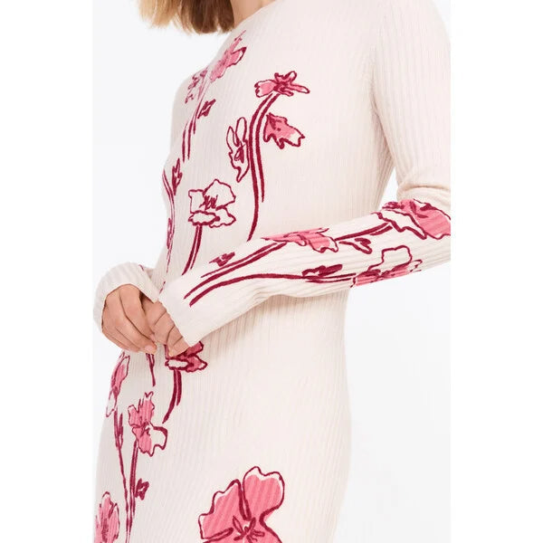 ODETTE STRETCH KNIT MAXI DRESS IN ECRU MULTI