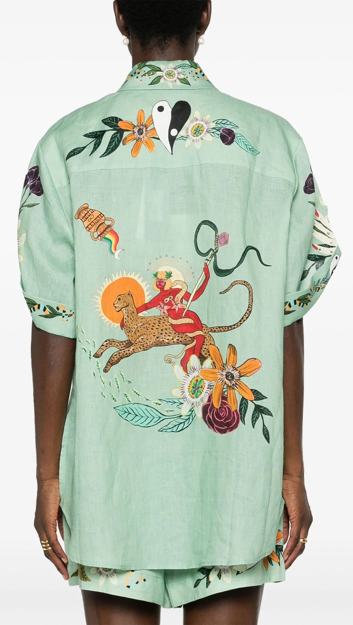 AIIZIE GREEN MEAGAN ARTWORK-PRINT SUIT - product image