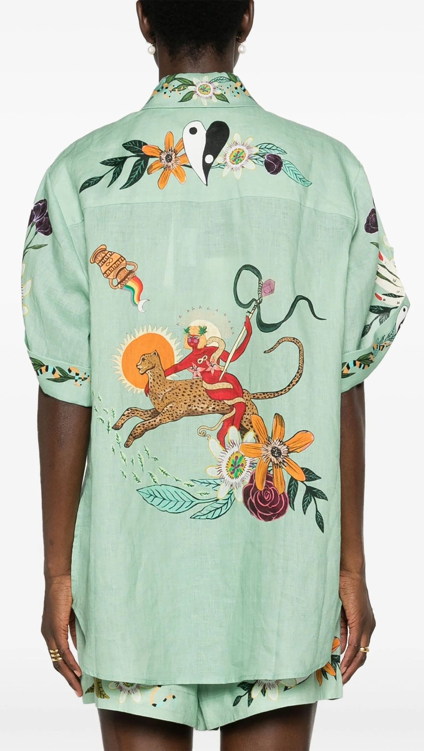 GREEN MEAGAN ARTWORK-PRINT SUIT