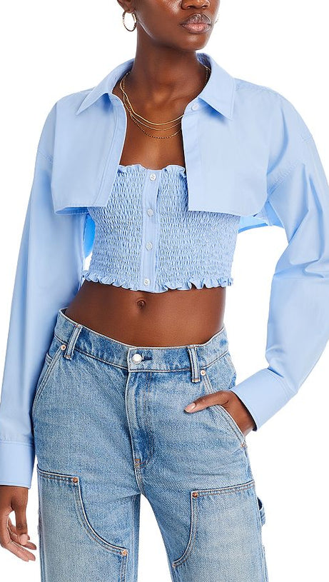 SOVRACAMICIA IN COTONE CON STAMPA A FONDO 