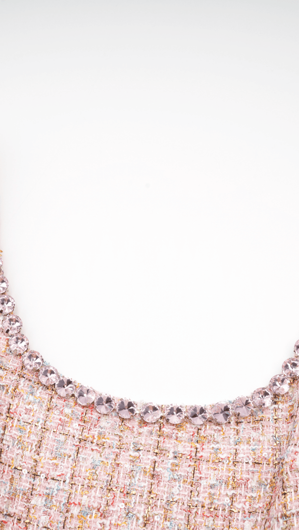 AIIZIE AOIFE TWEED CRYSTAL MINI DRESS - product image
